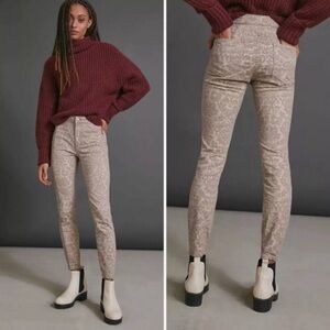 Anthropologie Pilcro Flocked High Rise Denim Legging